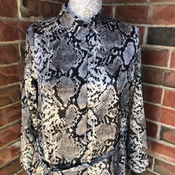 Davi & Dani Animal Python Print Shirt Dress - Picture 6 of 12